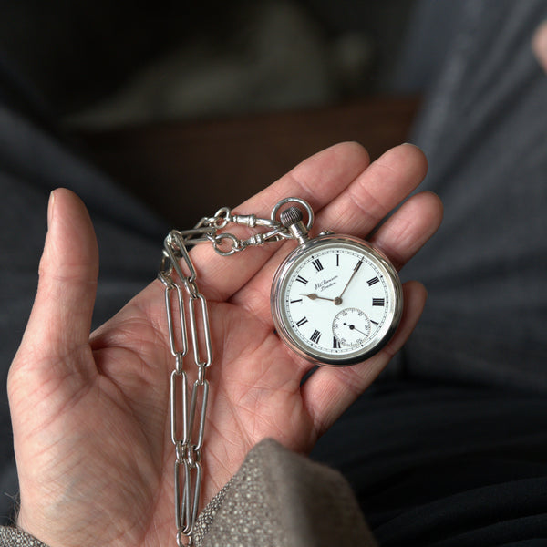 1912 Jw Benson of London solid silver all English made  3/4 plate lever open faced pocket watch