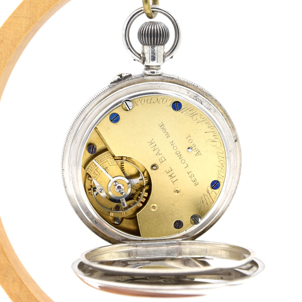 1912 Jw Benson of London solid silver all English made  3/4 plate lever open faced pocket watch