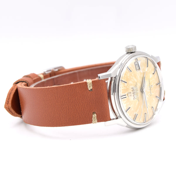 (Reserved)1966 Omega Constellation Date Automatic Chronometer with Dog Leg Lugs onyx batons Model 168.005 in Stainless Steel