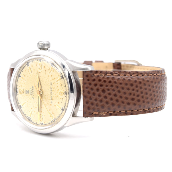 1948 Tudor Oyster 4540 Shock-Resisting 'Explorer dial' Steel Wristwatch 34mm All original patina