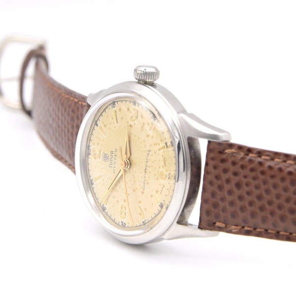 1948 Tudor Oyster 4540 Shock-Resisting 'Explorer dial' Steel Wristwatch 34mm All original patina