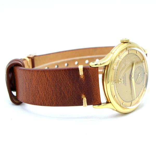 1944 Rare Omega Pre Centenary in 18ct Gold with 18ct Gold Dial Model 2500 Pre Constellation