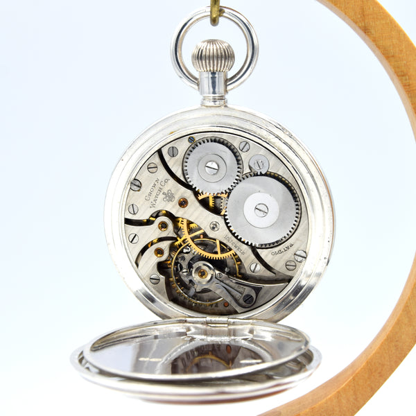 1917 Heavy Cased 2oz Solid Sterling Silver Full Hunter Pocket Watch - Retailed by Thos. Russell & Son, Liverpool