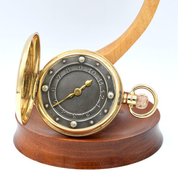 1930 Solid 9ct Gold Braille Full Hunter Pocket Watch -piece unique Cyma Tavannes Movement