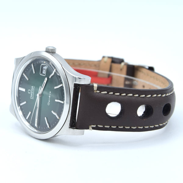 1973 Omega Genève Automatic Date Model 166.0168 with Stunning Rare Gradient Green 'Fumé' Dial