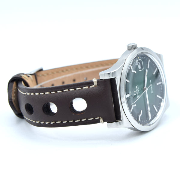 1973 Omega Genève Automatic Date Model 166.0168 with Stunning Rare Gradient Green 'Fumé' Dial