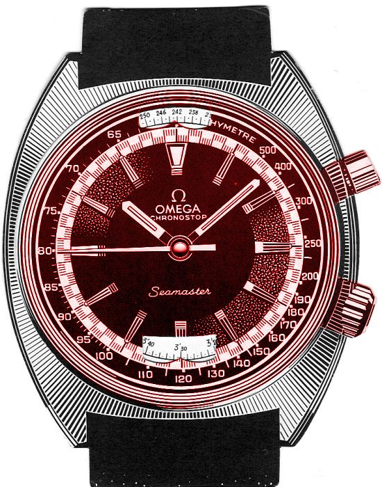 1968 Omega Seamaster Sharp Chronostop Jumbo size Watch Model 145.007 in Stainless Steel cal 865