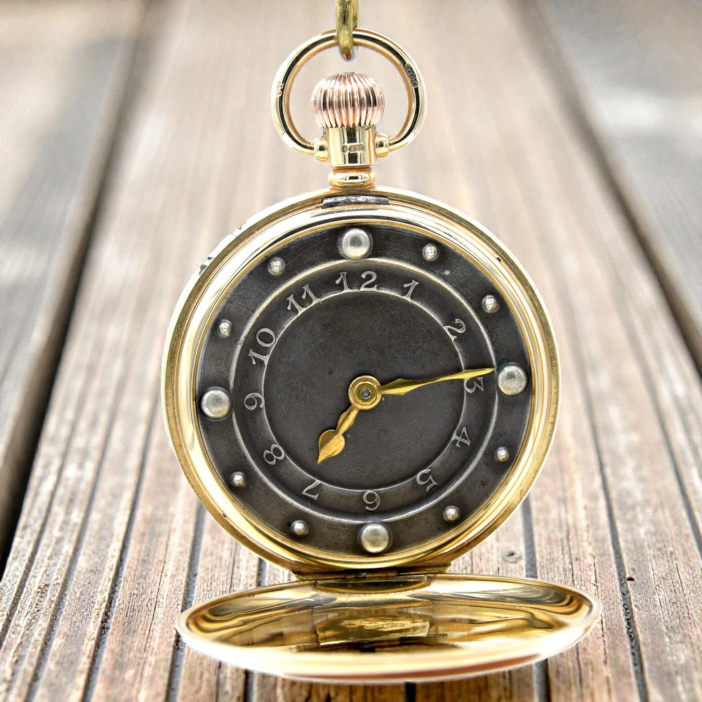 1930 Solid 9ct Gold Braille Full Hunter Pocket Watch -piece unique Cyma Tavannes Movement