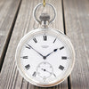 (RESERVED) 1908 Jw Benson retailed solid sterling silver open faced topwind pocketwatch by longines