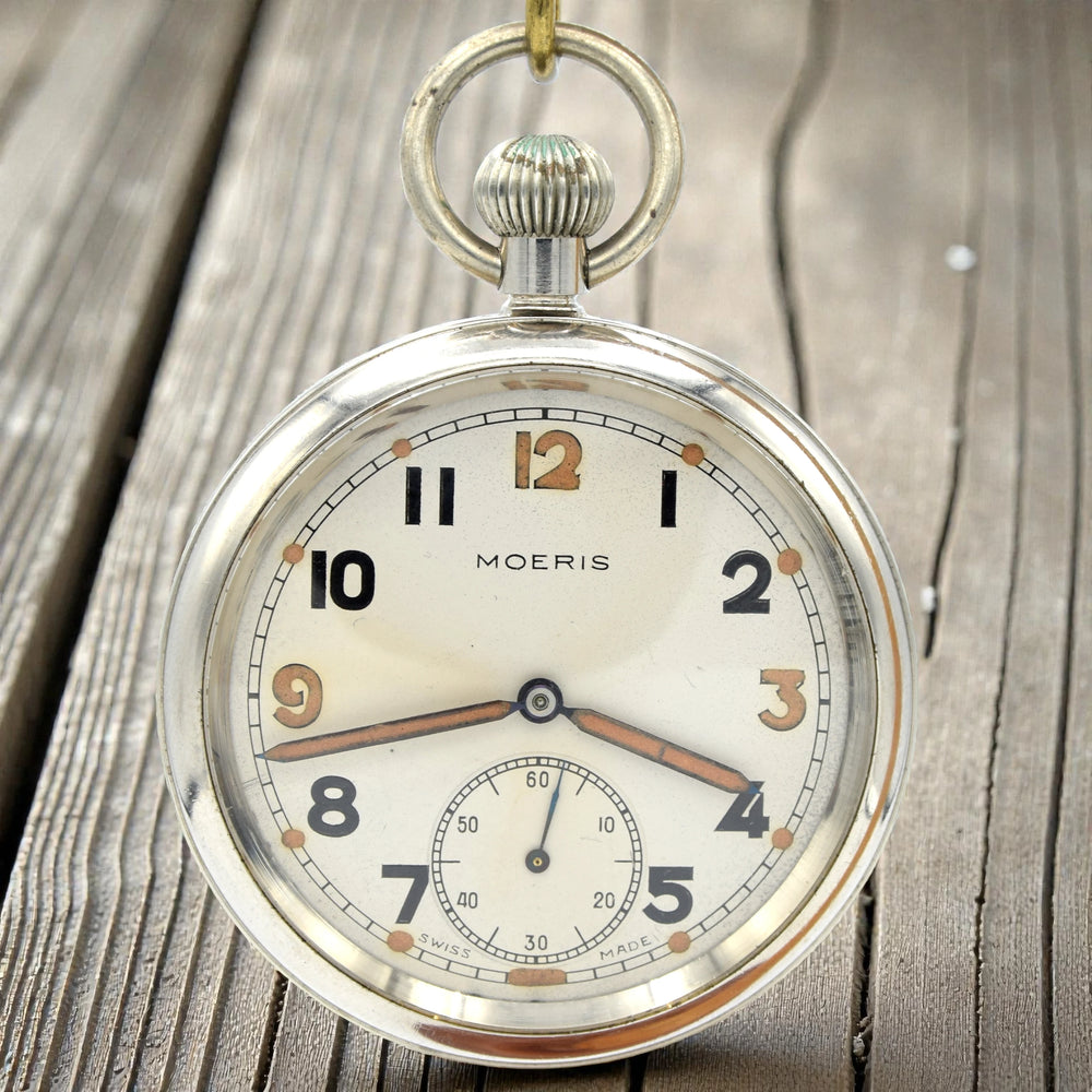 1940s Moeris G.S.T.P  British Military issue Service pocketwatch WW2 Swiss Movement