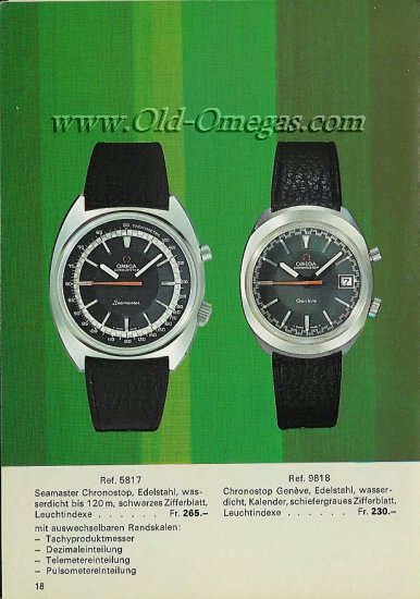 1968 Omega Seamaster Sharp Chronostop Jumbo size Watch Model 145.007 in Stainless Steel cal 865