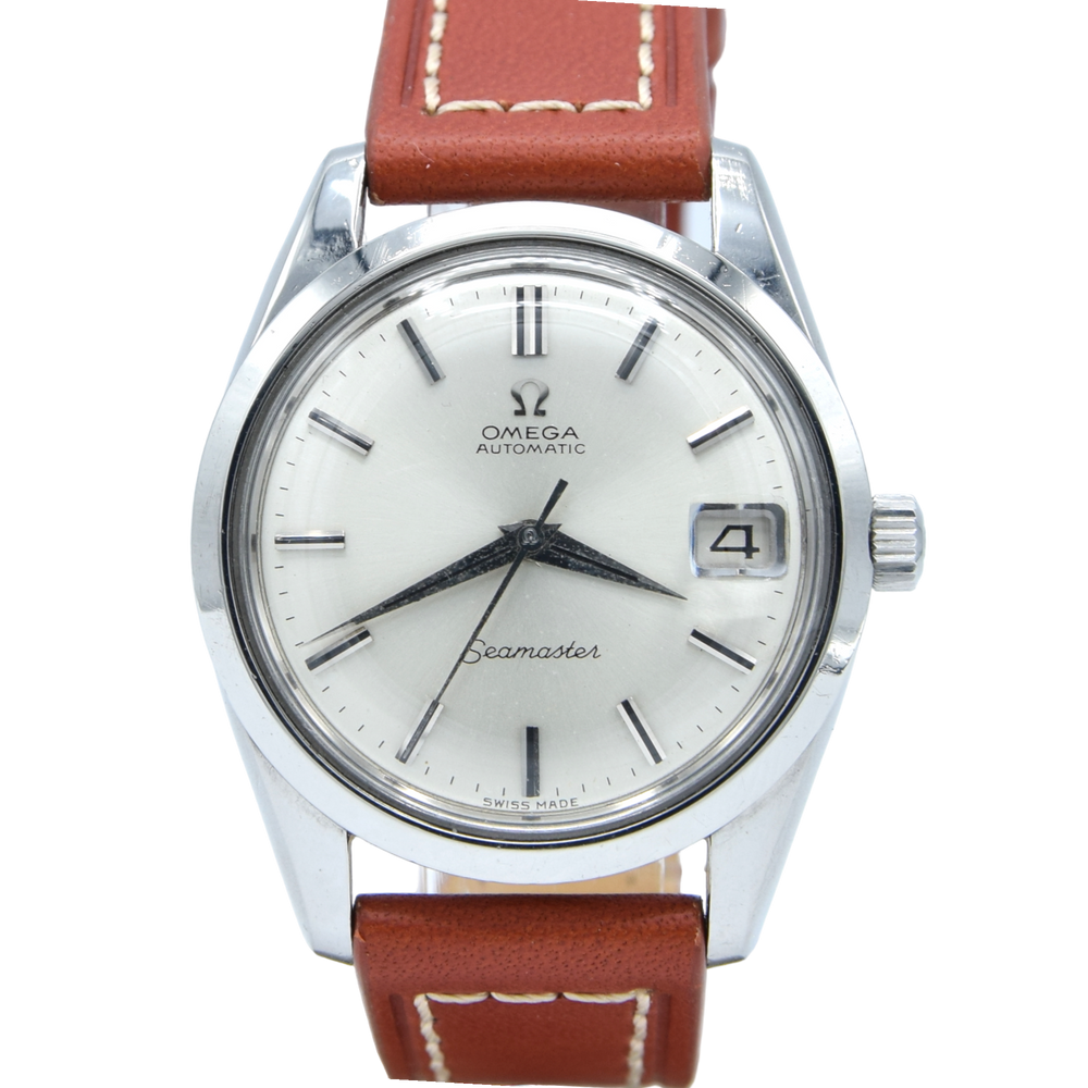 (RESERVED) 1964 Omega Seamaster Automatic Date Model 166.010 with Satin Silver Dial in Stainless Steel