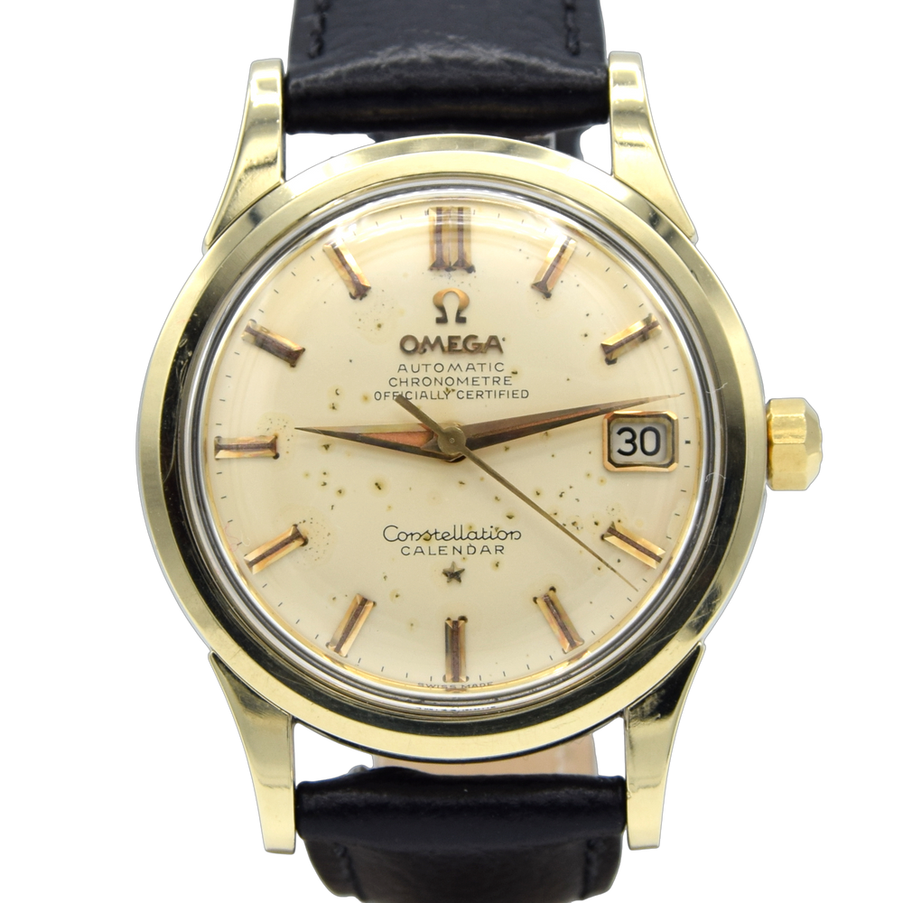 (Reserved) 1958 Omega Constellation Chronometer Early Model 2943 with aged Patina Dial in Gold & Steel