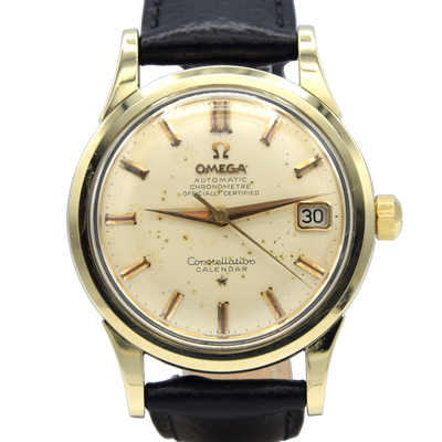 (Reserved) 1958 Omega Constellation Chronometer Early Model 2943 with aged Patina Dial in Gold & Steel