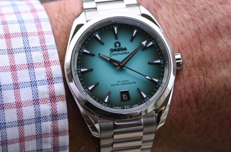 The New Gradient Turquoise Dial Of The 2025 AAA Super Clone Omega Seamaster Aqua Terra 150M Watches UK Online